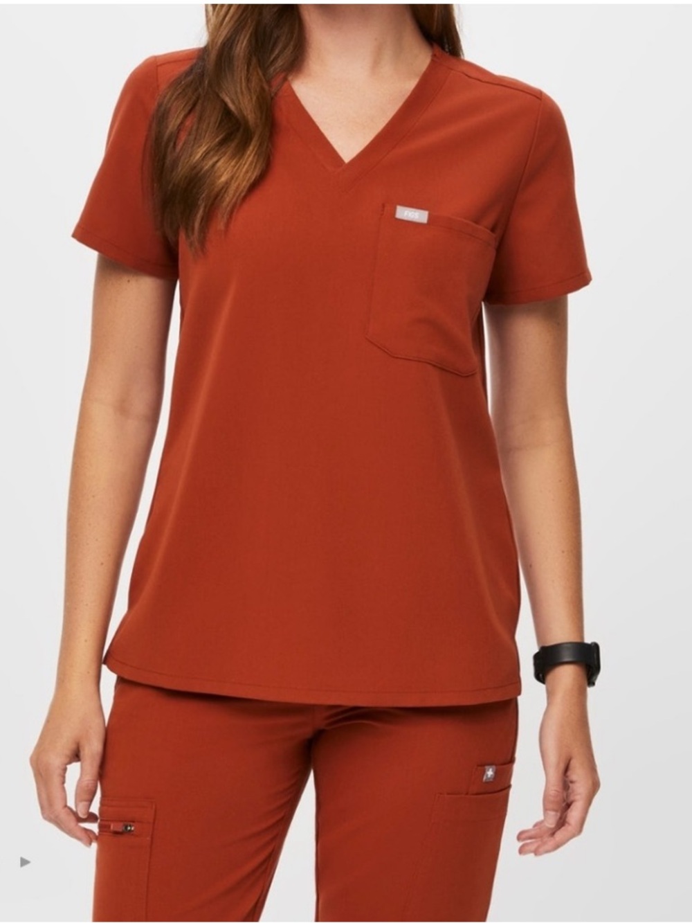 Figs Scrub Set Women’s - Straight Leg - Auburn / Orange Size S